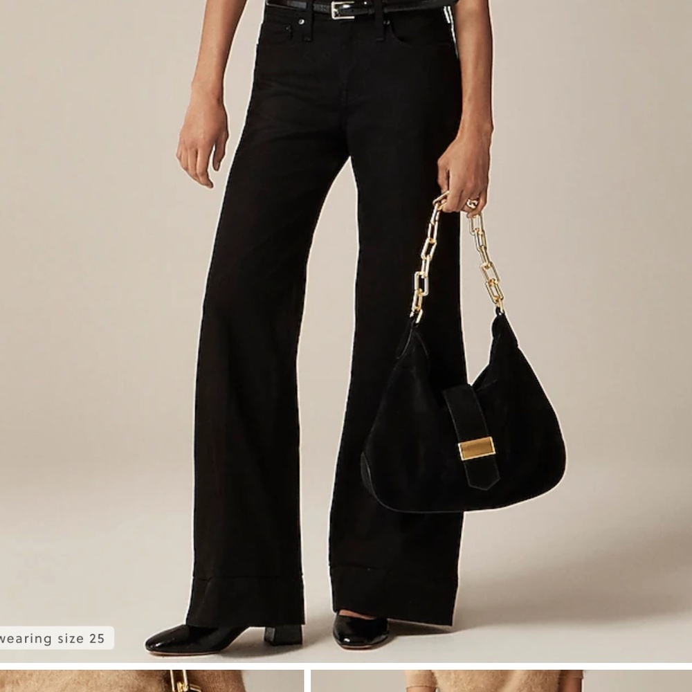 J.Crew Low-rise denim trouser in 1996 semi-stretch, black, size 26 petite